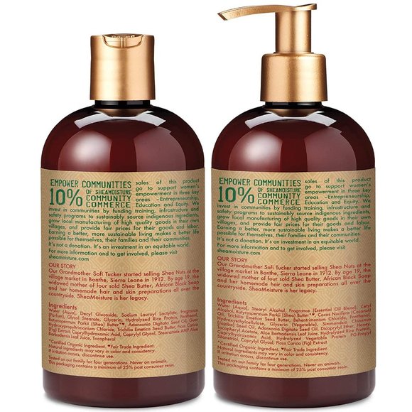 Shea Moisture Shampoo and Conditioner Set 13fl oz each NWT - Picture 2 of 2